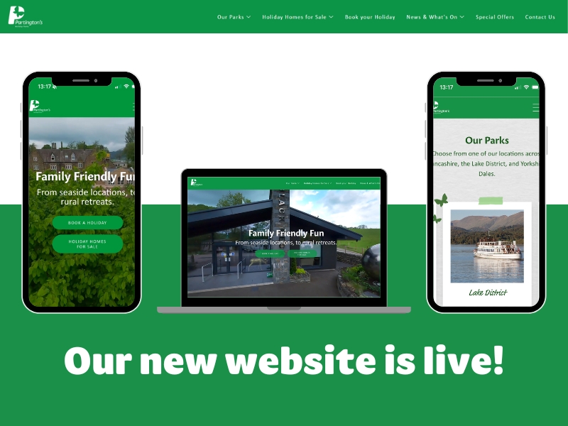 Take a look at Partington’s Holiday Parks fresh new website. It’s a virtual delight!